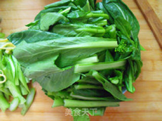 青菜炒豆皮丝的做法步骤：2