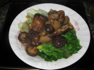 香菇扒小白菜的做法步骤：2