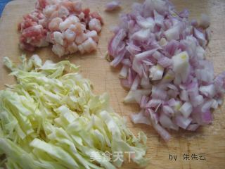 洋葱包菜肉丁的做法步骤：2