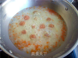 宝宝快乐成长餐--蔬菜肉丸粥的做法步骤：6
