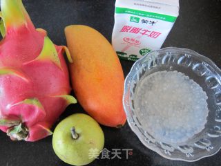 牛奶水果西米露的做法步骤：2