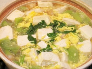丝瓜豆腐羹的做法步骤：2