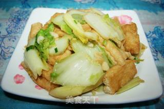 白菜焖油豆腐的做法步骤：3
