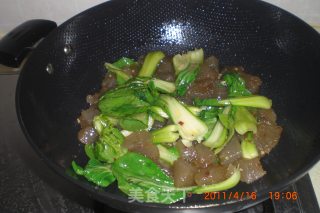青菜炒红薯粉的做法步骤：7