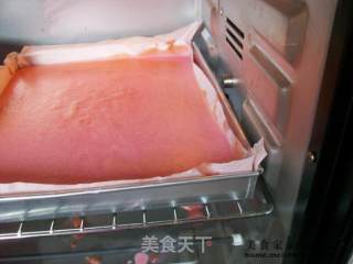 羞答答的粉红@@自制火龙果小蛋糕的做法步骤：9