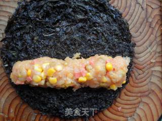 紫菜鸡茸卷的做法步骤：4
