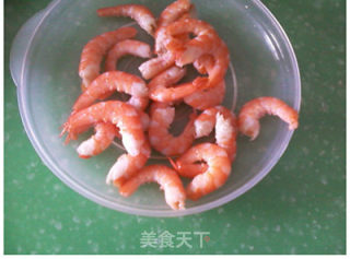 油菜虾仁蘑菇的做法步骤：2