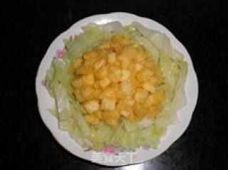 【花样包菜】菠萝粒酸奶----水果包菜的做法步骤：8