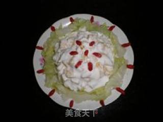 【花样包菜】菠萝粒酸奶----水果包菜的做法步骤：10