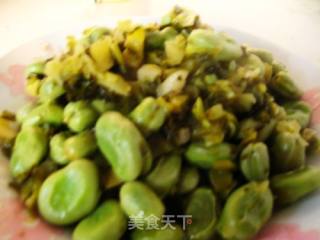 咸菜炒蚕豆的做法步骤：6