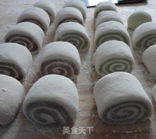 双色【抹茶。可可馒头】的做法步骤：9