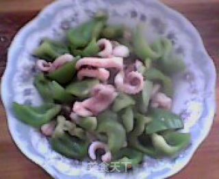 青椒炒章鱼的做法步骤：4