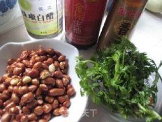 醋拌香菜花生米的做法步骤：1
