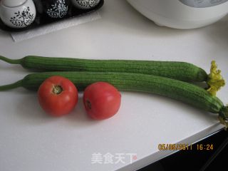 可口酸甜味—番茄丝瓜的做法步骤：1