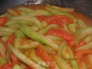 可口酸甜味—番茄丝瓜的做法步骤：4