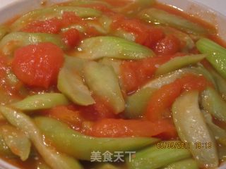 可口酸甜味—番茄丝瓜的做法步骤：5
