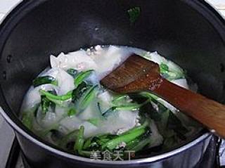 青菜牛肉煮饺子皮的做法步骤：11