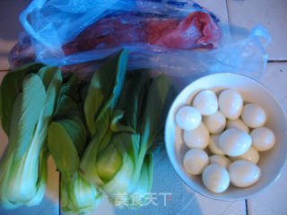 肉蛋烧汁油菜的做法步骤：1
