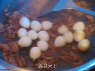 肉蛋烧汁油菜的做法步骤：7