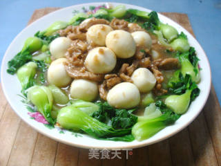 肉蛋烧汁油菜的做法步骤：8