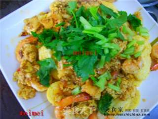 家常菜肴@@花样蛋虾仁玉子豆腐的做法步骤：7