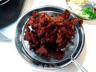 【飞禽走兽】――“炸烹玫瑰袍子肉”的做法步骤：11