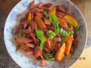 青椒香肠的做法步骤：6