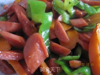 青椒香肠的做法步骤：7