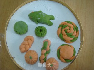 花式染色馒头的做法步骤：7