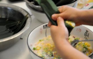 豌豆玉米粽子的做法步骤：4