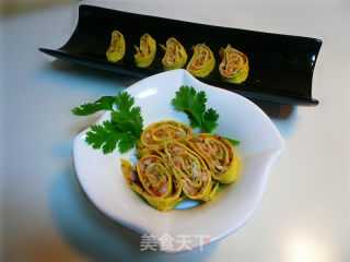 美味虾茸蛋卷的做法步骤：6