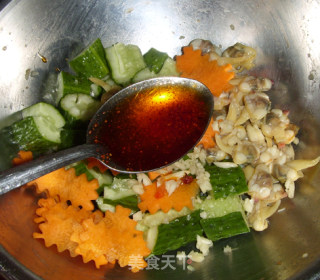 【夏日小凉菜】芥末黄瓜拌蛤肉的做法步骤：4