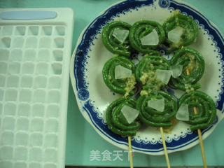【夏日小凉菜】纯绿色棒棒糖【冰镇豇豆卷】的做法步骤：8