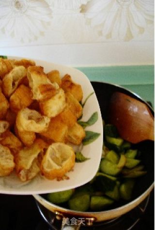 黄瓜炒油条的做法步骤：6