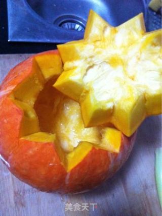 黄金瓜蒸水蛋的做法步骤：3