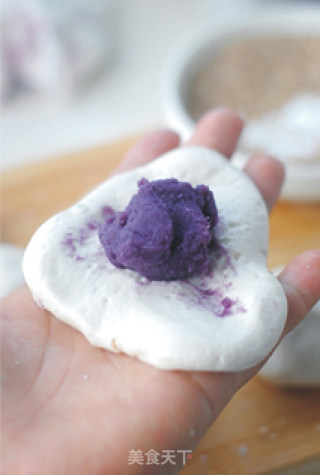 紫薯麻团——小麻团里蕴藏的紫色韵味的做法步骤：5