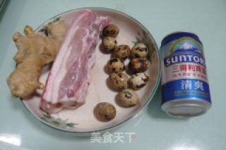 红烧肉卤鹌鹑蛋的做法步骤：1
