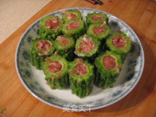 苦瓜酿肉的做法步骤：4