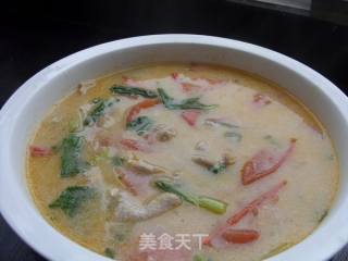 番茄滑肉浓汤的做法步骤：7