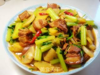 红烧肉炒三样的做法步骤：12