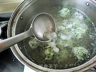 【鲁菜】汆香菜圆子的做法步骤：9