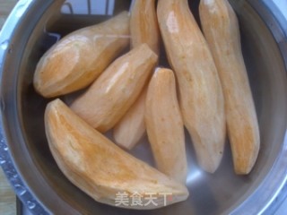 椒盐炸番薯片的做法步骤：1