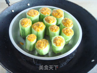 蟹黄蒸丝瓜的做法步骤：4