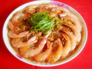 【粤菜】--蒜蓉粉丝蒸大虾的做法步骤：14