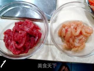 【粤菜】――“五彩鸳鸯柳”的做法步骤：1