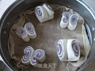 紫米面花卷的做法步骤：9