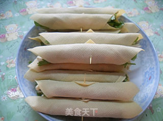 平底锅版的蔬菜豆皮卷的做法步骤：5