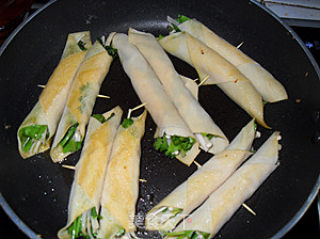 平底锅版的蔬菜豆皮卷的做法步骤：7