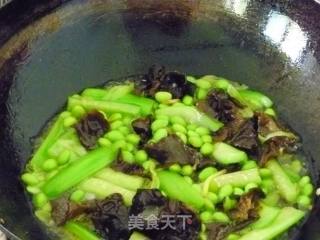 【闽菜】丝瓜毛豆炒木耳的做法步骤：8