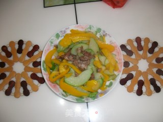 【闽菜】：当佛手瓜黄椒遇上肉片的做法步骤：3